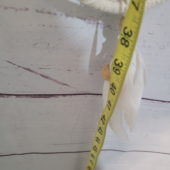 Hand Crafted White Feather Boho Crochet Lace Large Dreamcatcher Wall Hanging 42" - Picture 2 of 2